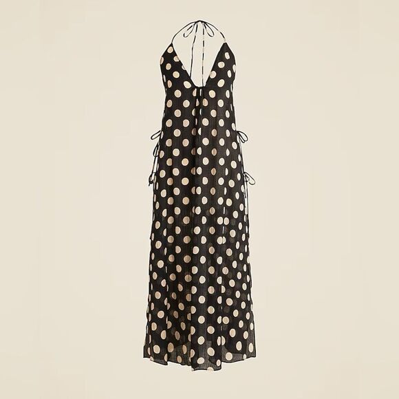 NWT J CREW Crinkle side-tie dress in dot print - Picture 7 of 9